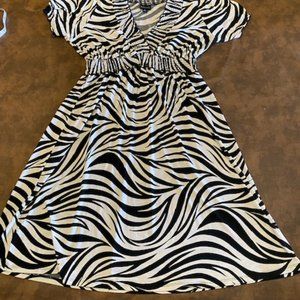 En Focus Studio- Black and White Zebra print Dress